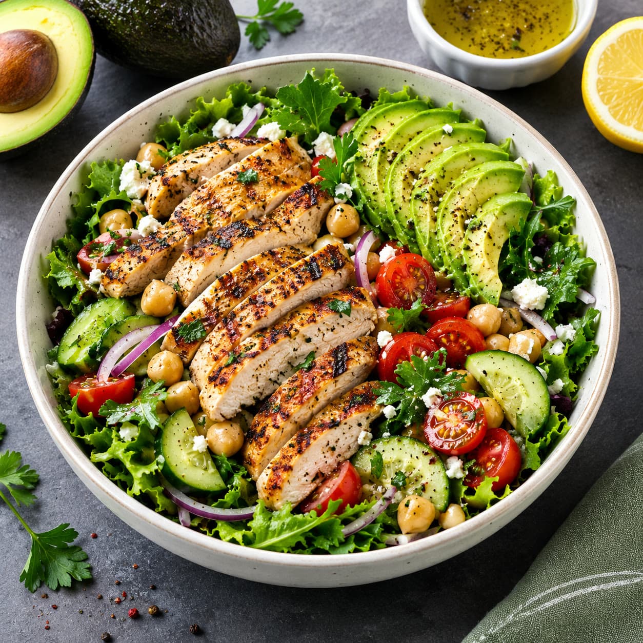 Grilled Chicken & Avocado Diet Salad