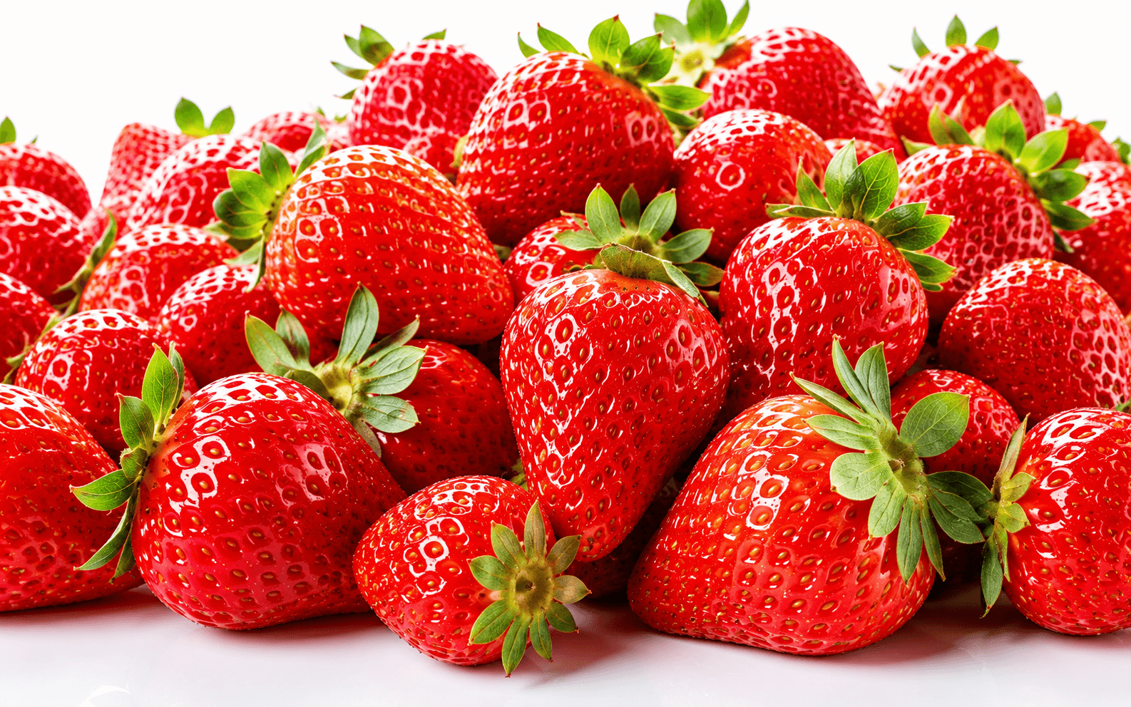 A pile of fresh strawberries